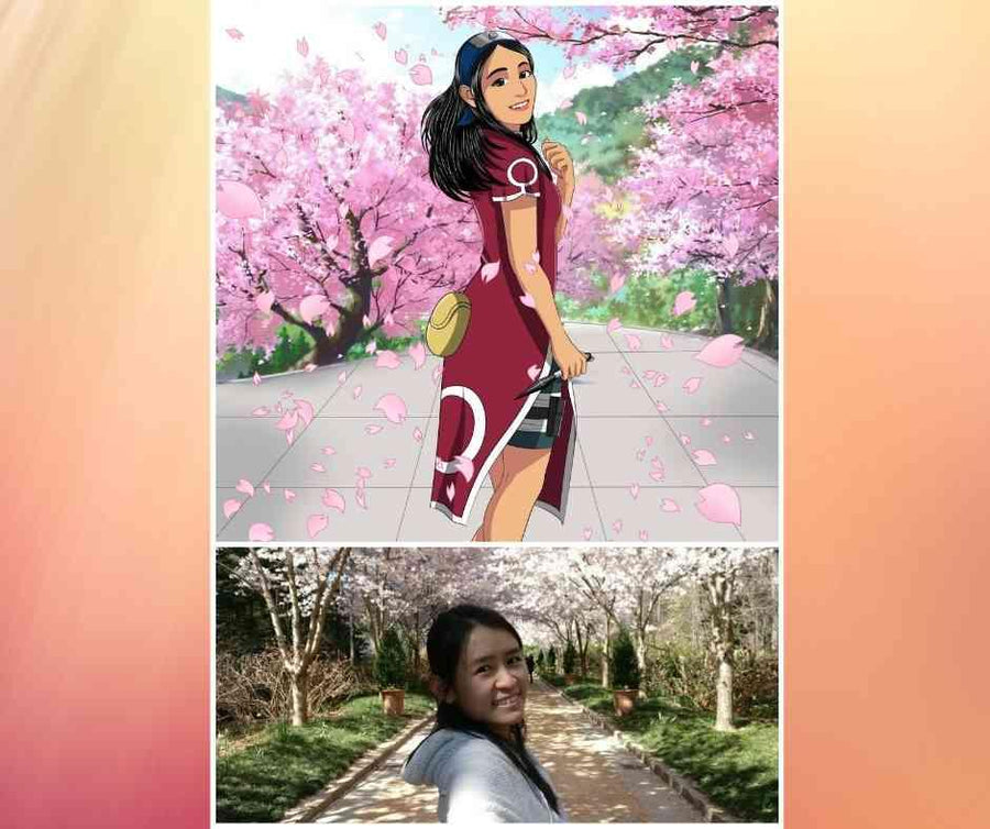 Custom Naruto Art Portrait HandDrawn Naruto Style Coupleofthings